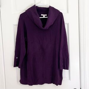 Purple Cowl Neck Sweater - Dressbarn